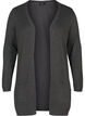 Long cardigan tricot&eacute; dans un m&eacute;lange de viscose, Gris anthracite, Packshot image number 0