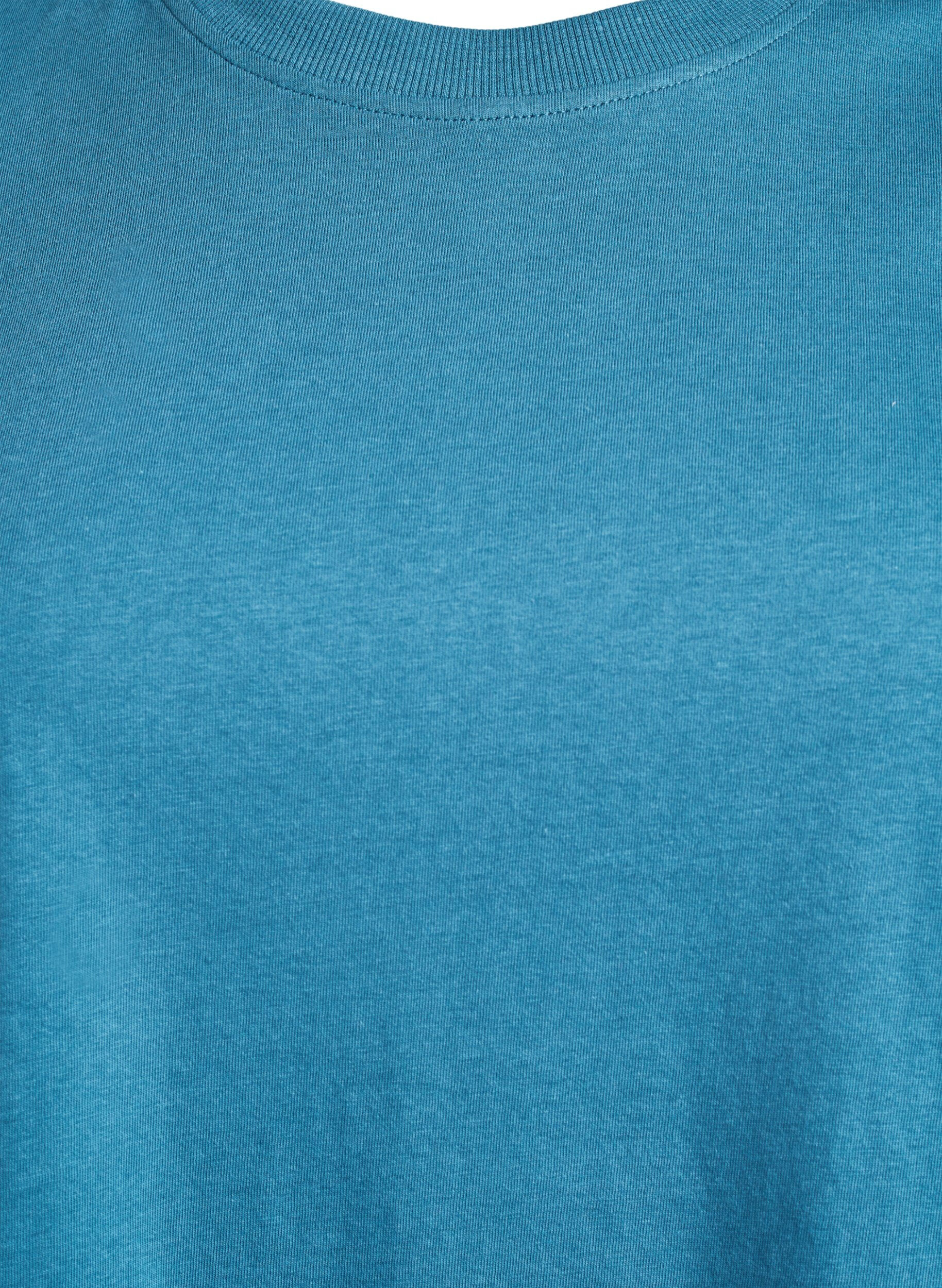 Zizzi T-shirt basique en coton &agrave; col rond, Gris bleut&eacute;, Packshot image number 2