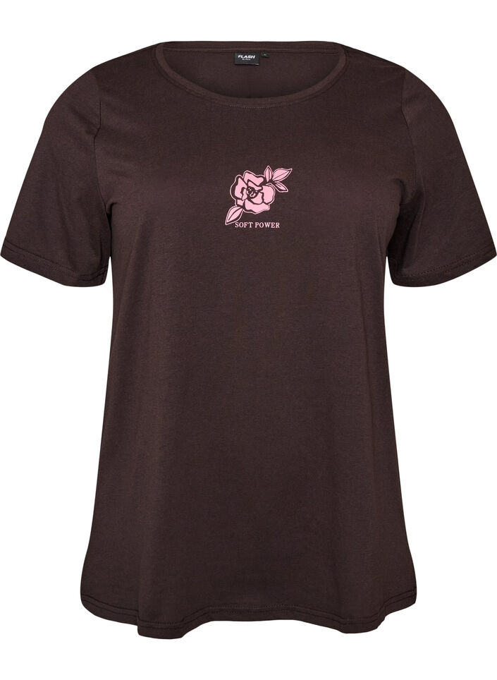T-shirt imprim&eacute;, Marron, Packshot image number 0