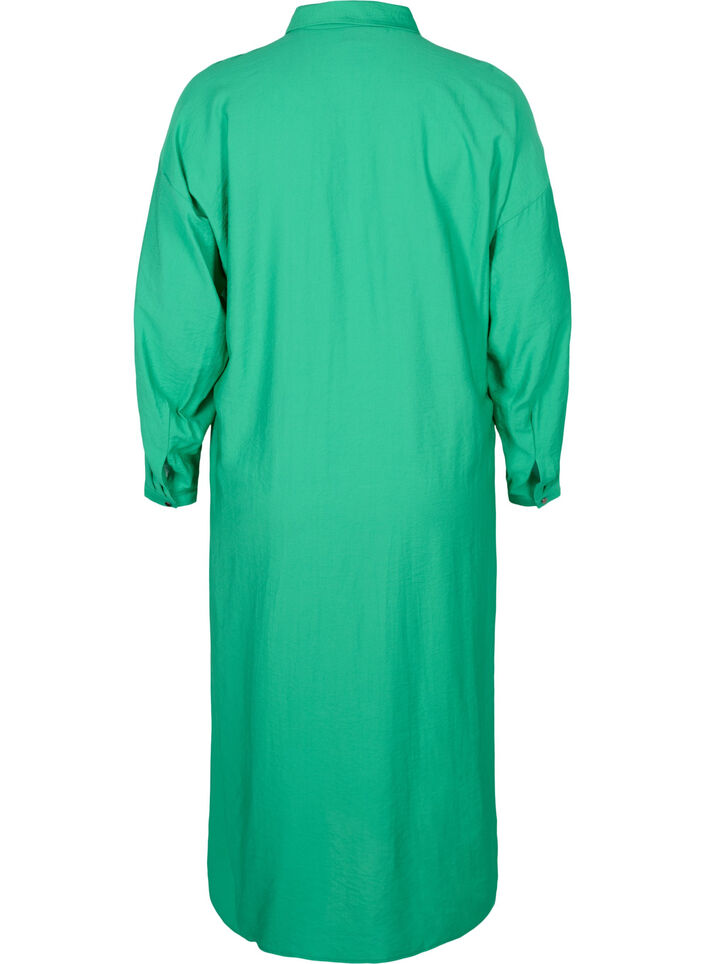 Chemise longue en viscose avec fente, Mint, Packshot image number 1