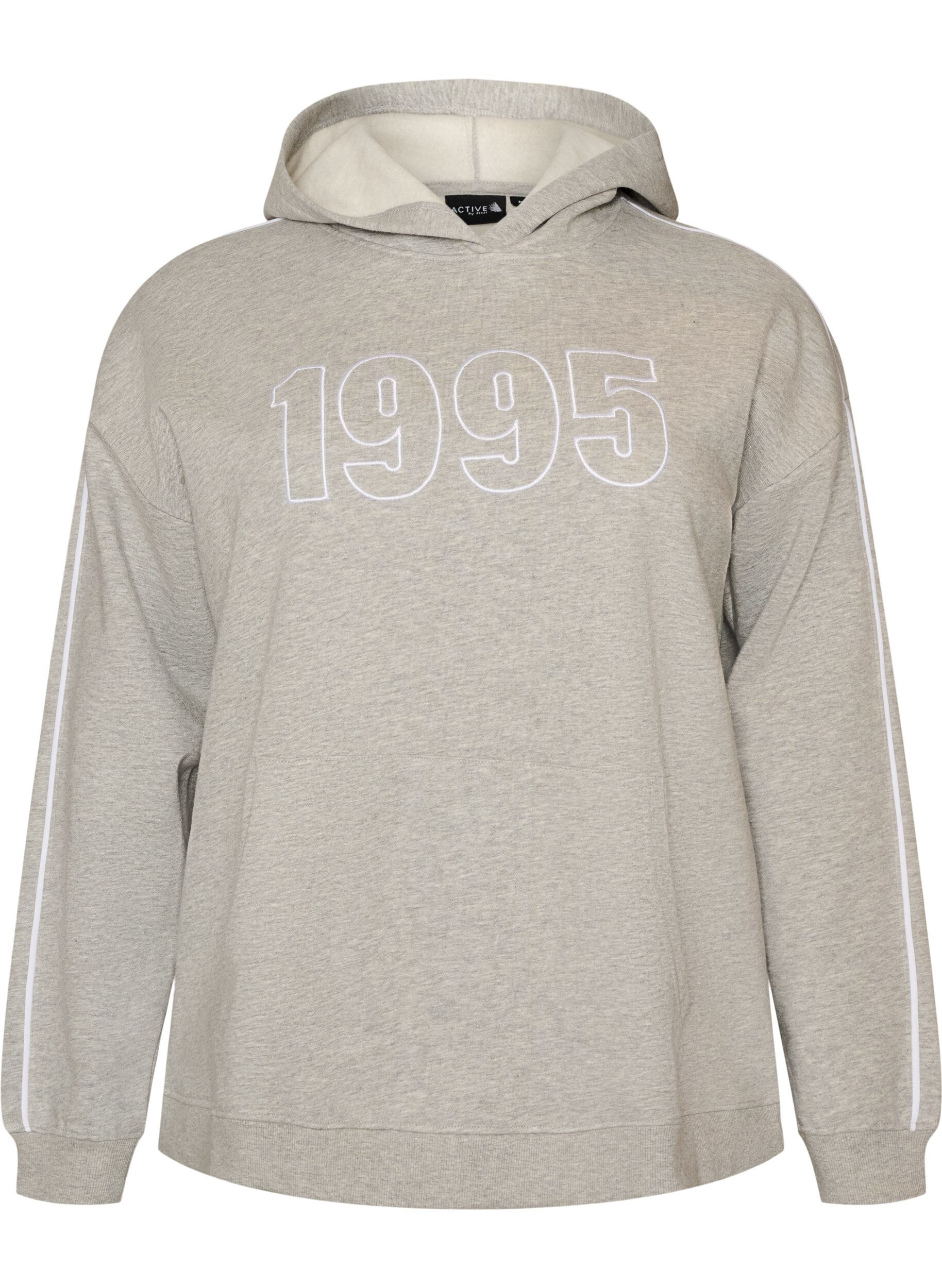 ZizziSweat &agrave; capuche avec motif brod&eacute;, Gris, Packshot image number 0