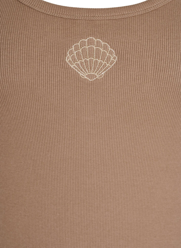 Haut ajust&eacute; avec motif, Marron, Packshot image number 2