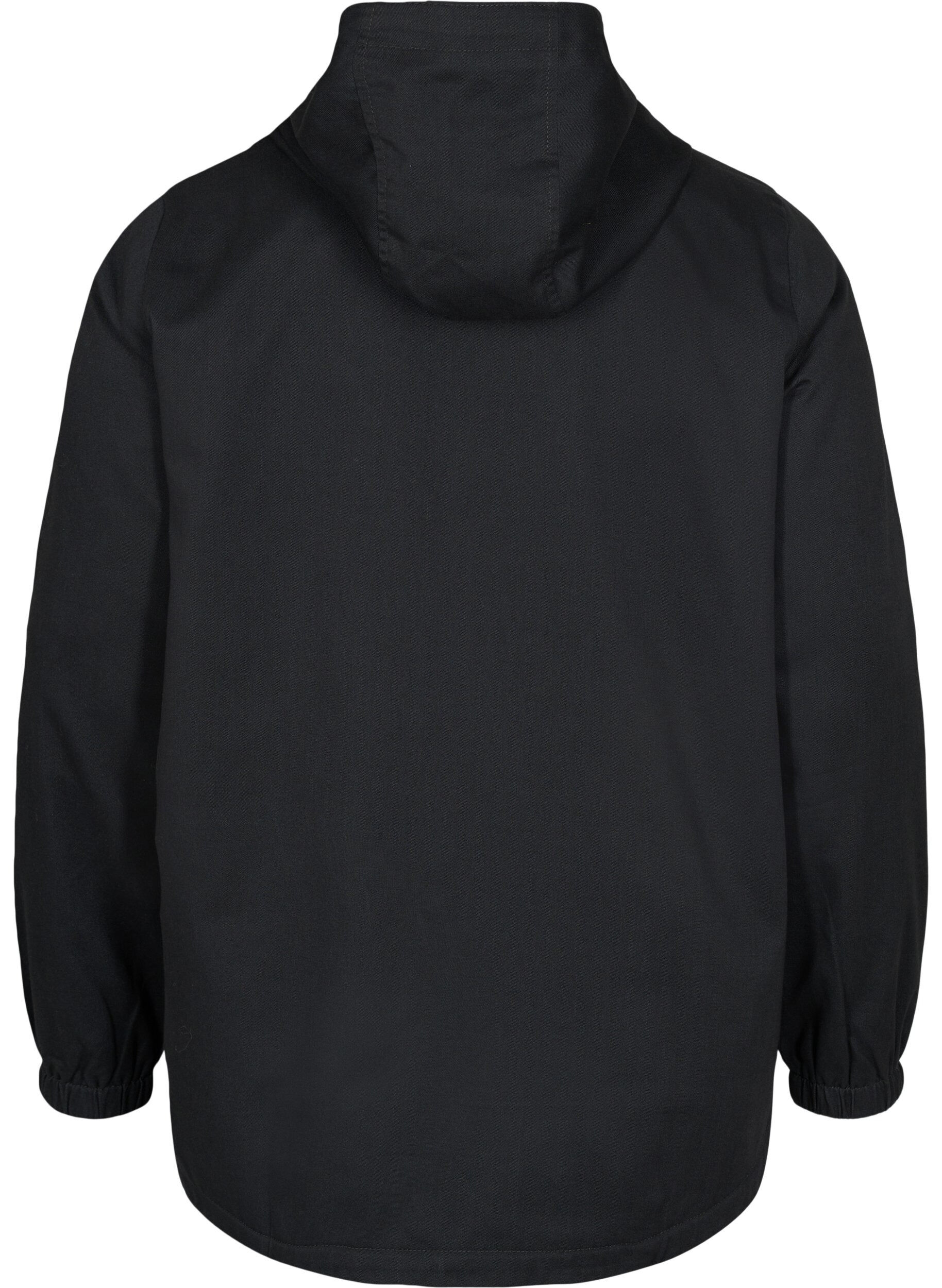 Zizzi Veste Parka courte &agrave; capuche et bas ajustable, Black, Packshot image number 1