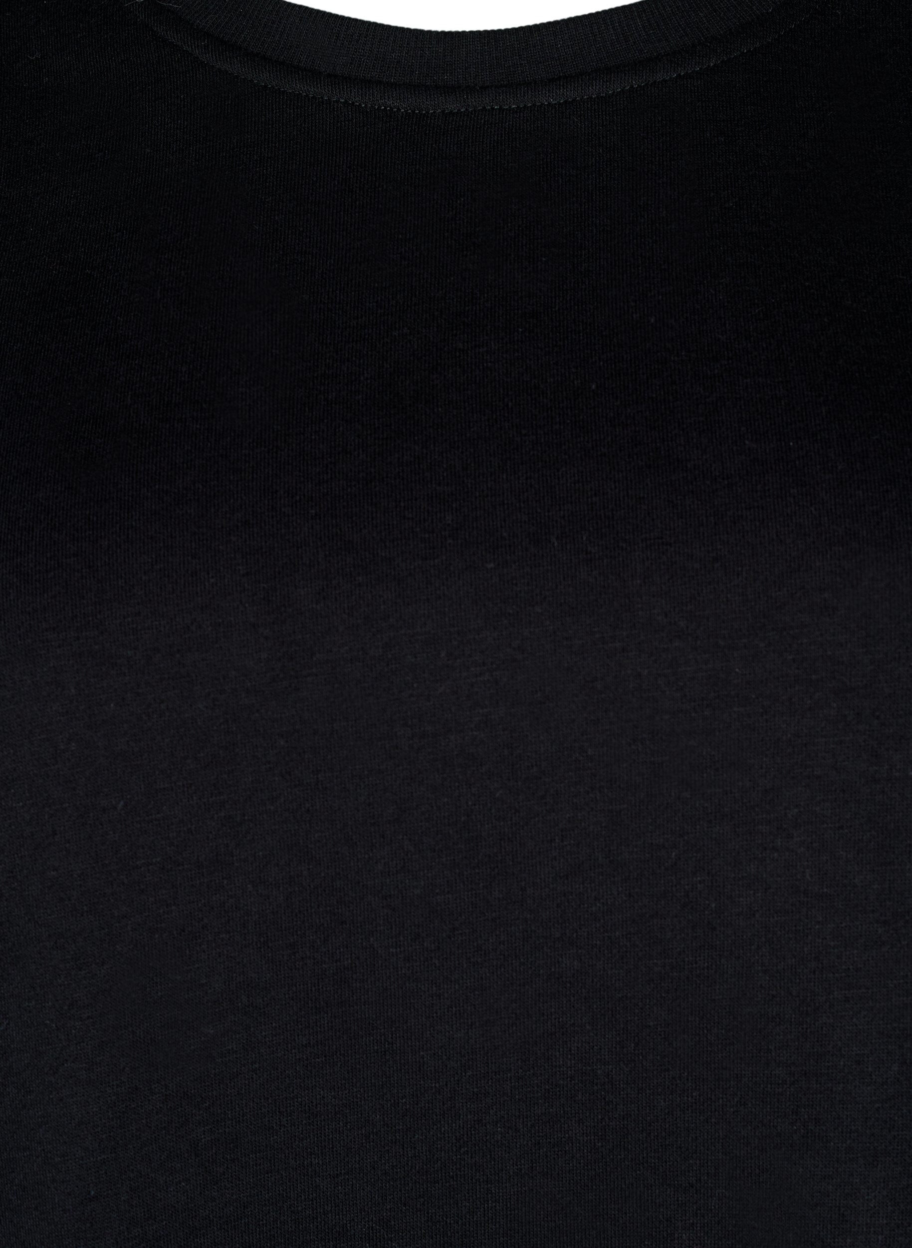 Zizzi Sweatshirt avec d&eacute;coupes &agrave; motifs brod&eacute;s, Black, Packshot image number 2