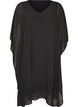 Robe courte en mousseline avec col en V, Noir, Packshot image number 0