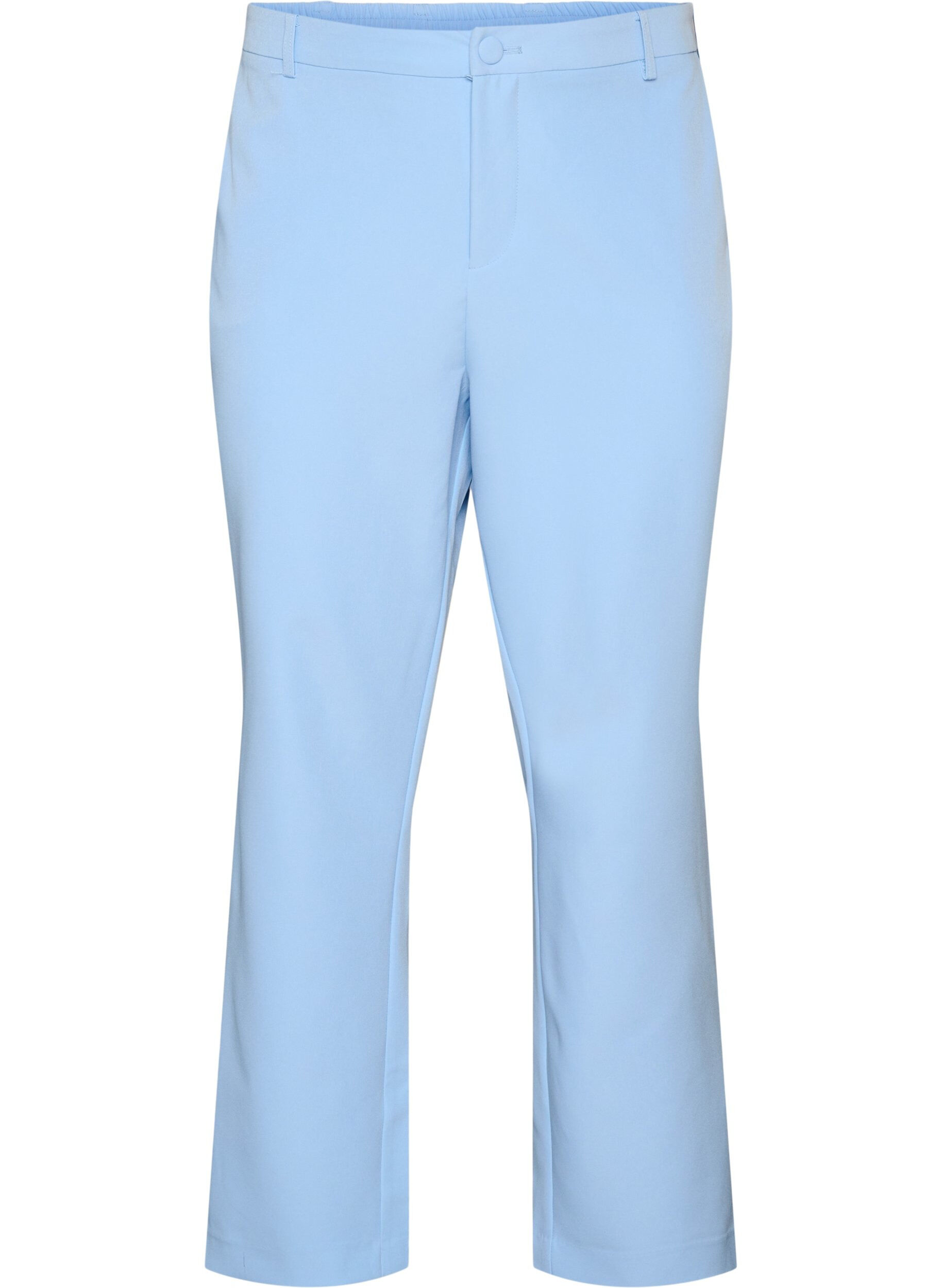 Zizzi Pantalon avec poches et jambes droites, Bleu Clair, Packshot image number 0