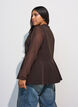 Gilet &agrave; fines rayures avec basque, Marron, Model image number 2