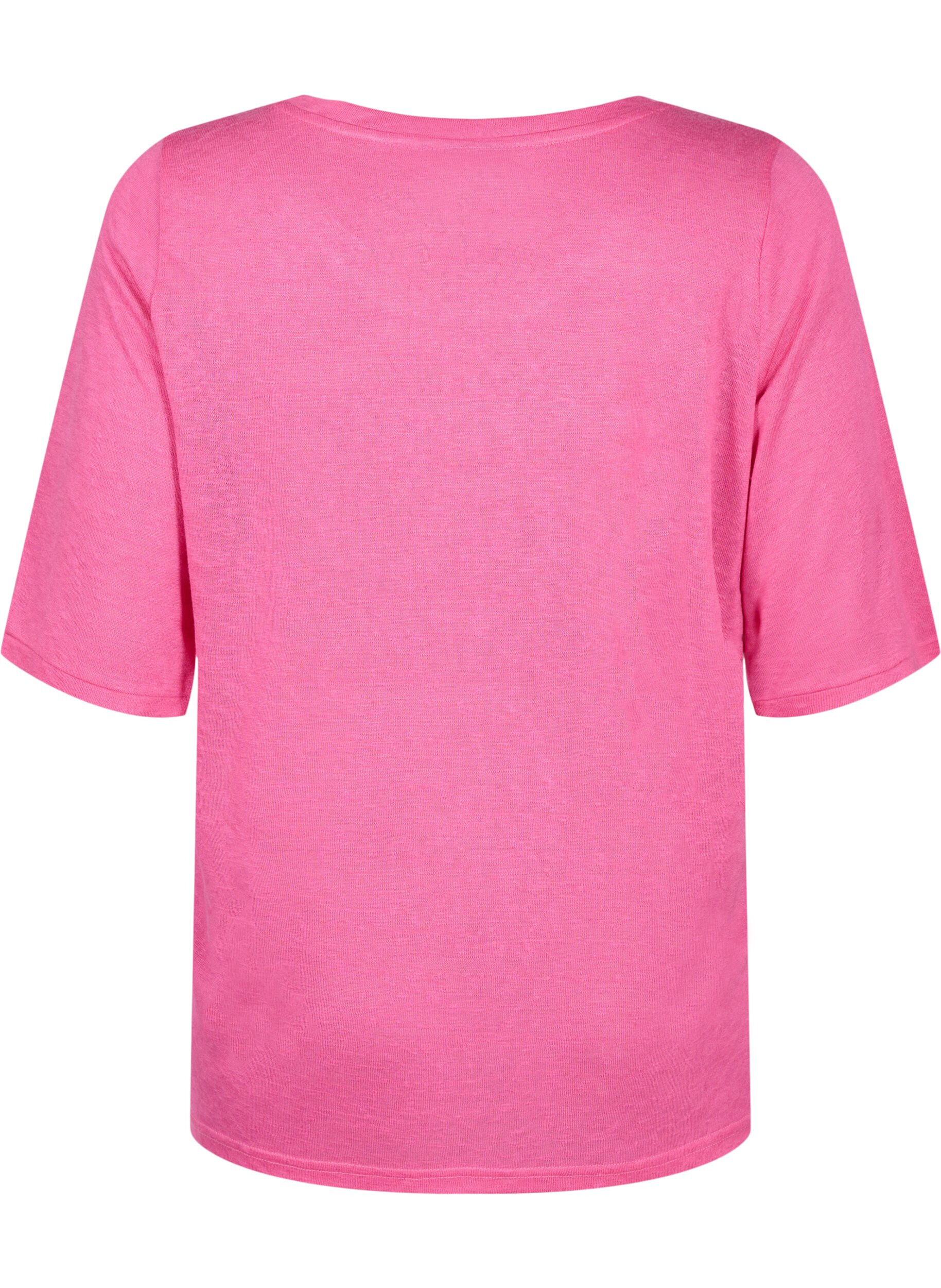 Zizzi Blouse &agrave; manches 3/4, Shocking Pink, Packshot image number 1