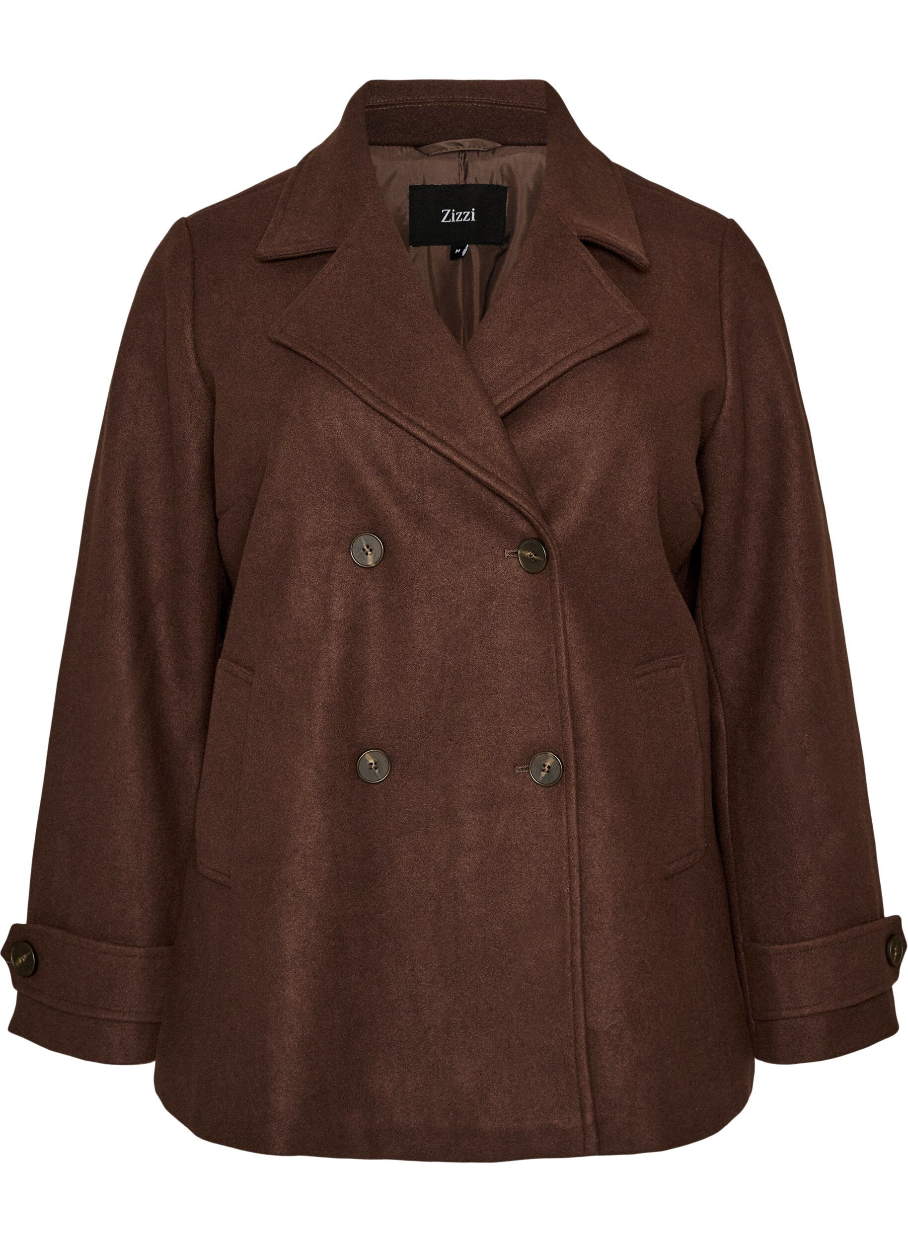 Manteau court avec fermeture &agrave; double-boutonnage