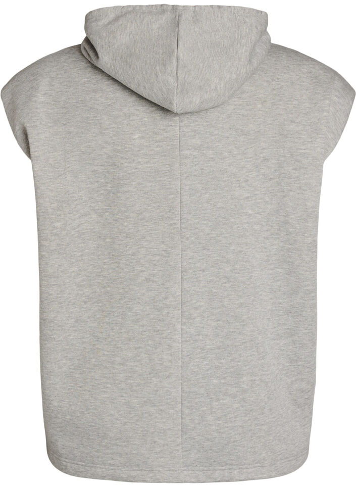 Gilet de sweat &agrave; capuche avec &eacute;paulettes, Gris, Packshot image number 1