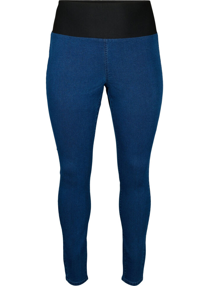FLASH - Jeggings avec large ceinture élastique, Bleu, Packshot image number 0