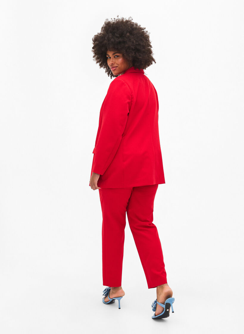 Veste de costume dotée de poches et de boutons dorés, Tango Red, Model image number 1