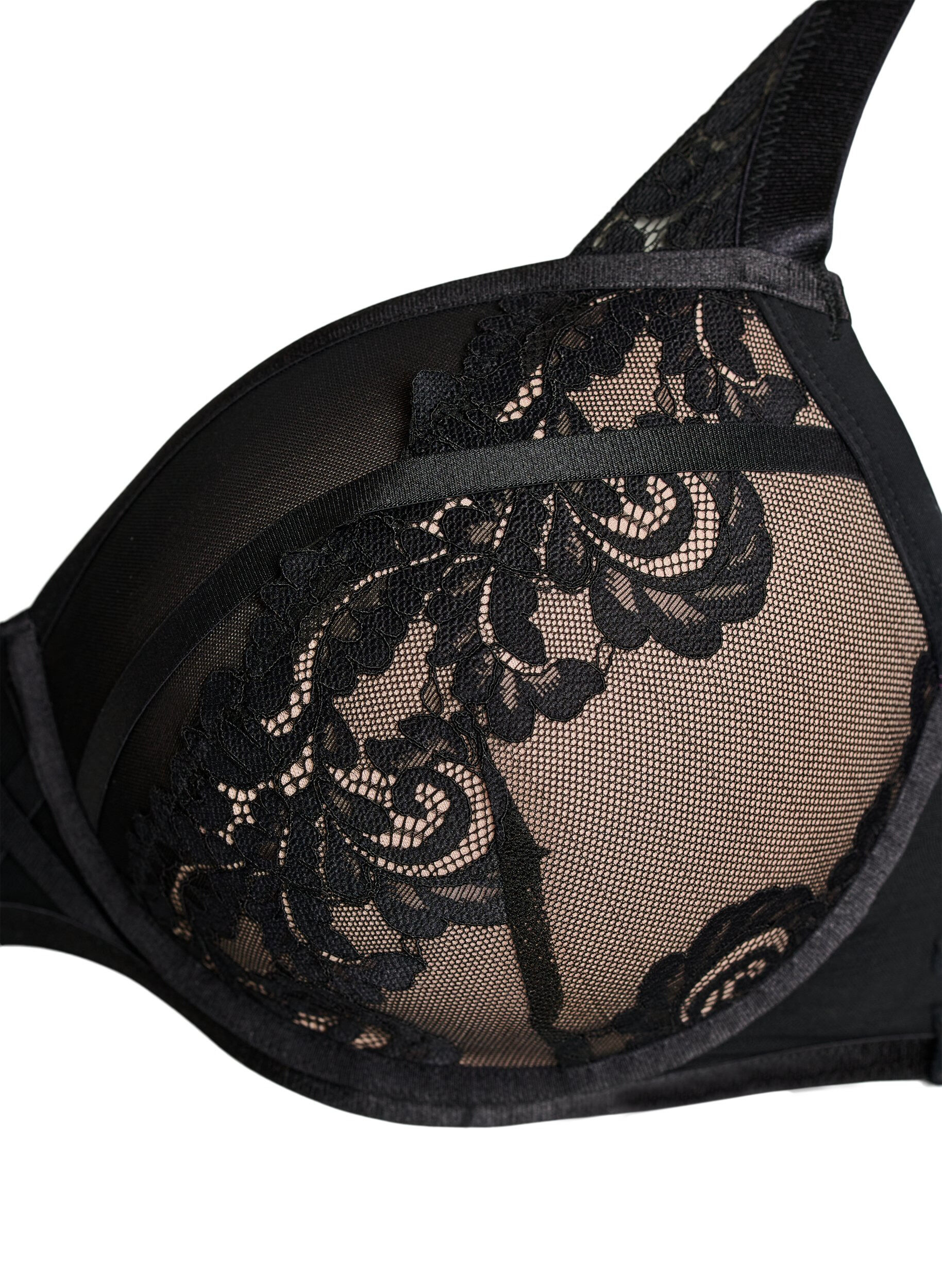 ZizziSoutien-gorge moul&eacute; &agrave; armatures avec dentelle florale, Noir, Packshot image number 2