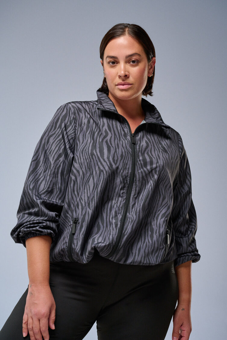 Veste en imprimé léopard gris, , Model