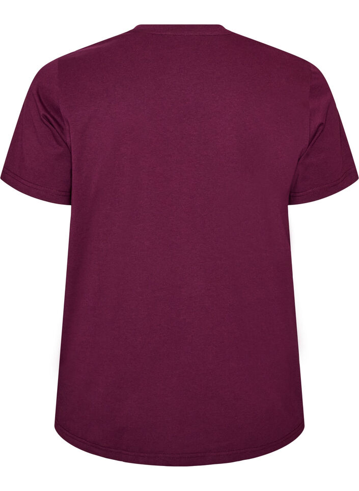 T-shirt avec broderie florale et strass, Violet, Packshot image number 1