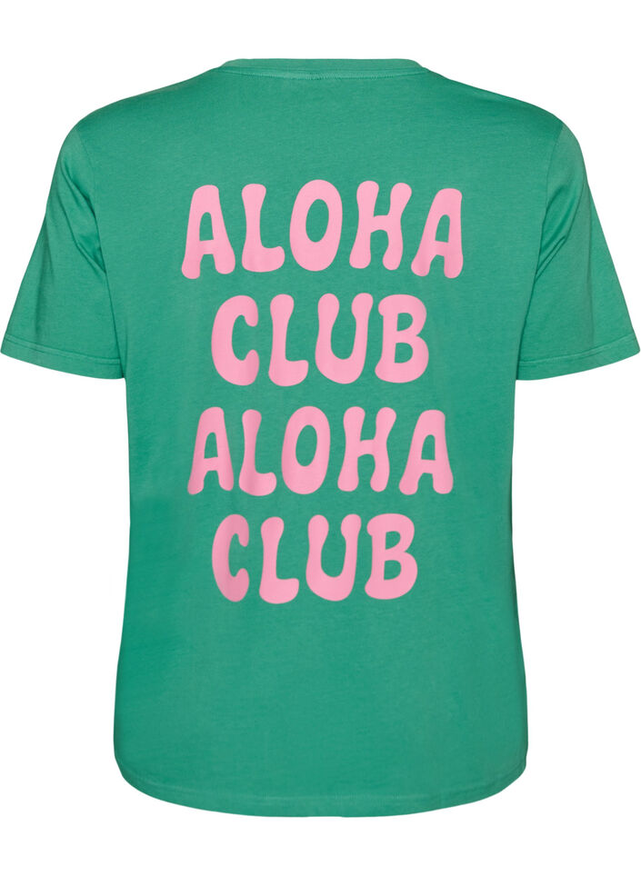 T-shirt en coton biologique avec impression au dos, Vert, Packshot image number 1