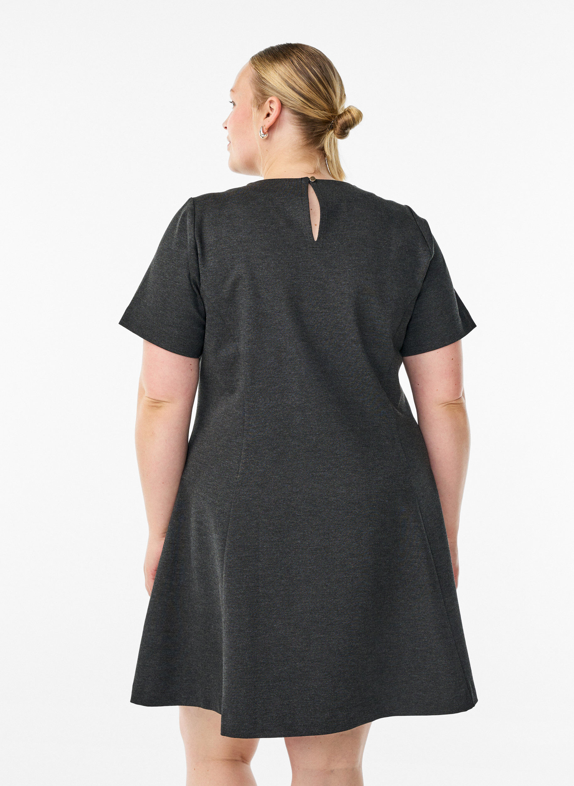 ZizziRobe courte &eacute;vas&eacute;e en jersey, Gris anthracite, Model image number 2