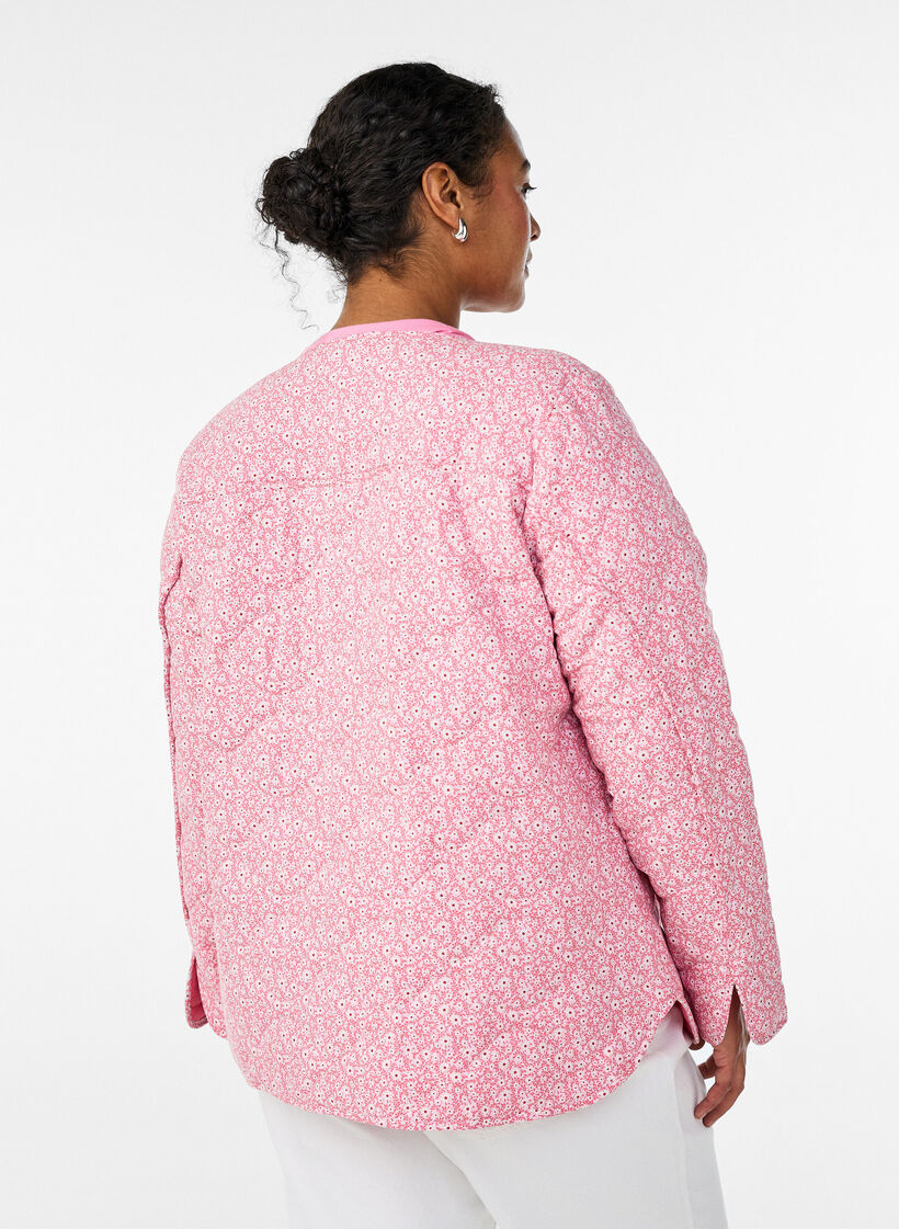Veste matelass&eacute;e l&eacute;g&egrave;re &agrave; imprim&eacute; floral, Rose, Model image number 2