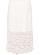 Jupe midi en dentelle avec taille &eacute;lastique, Blanc, Packshot image number 0