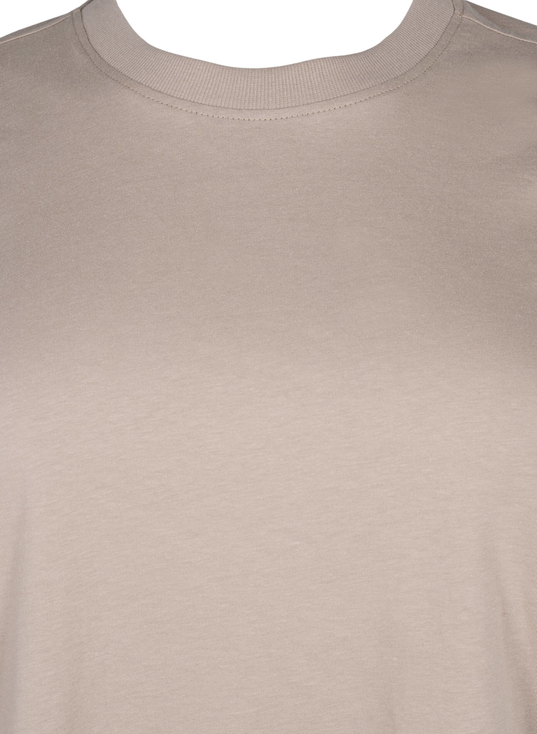 ZizziT-shirt basique en coton &agrave; col rond, Beige, Packshot image number 2