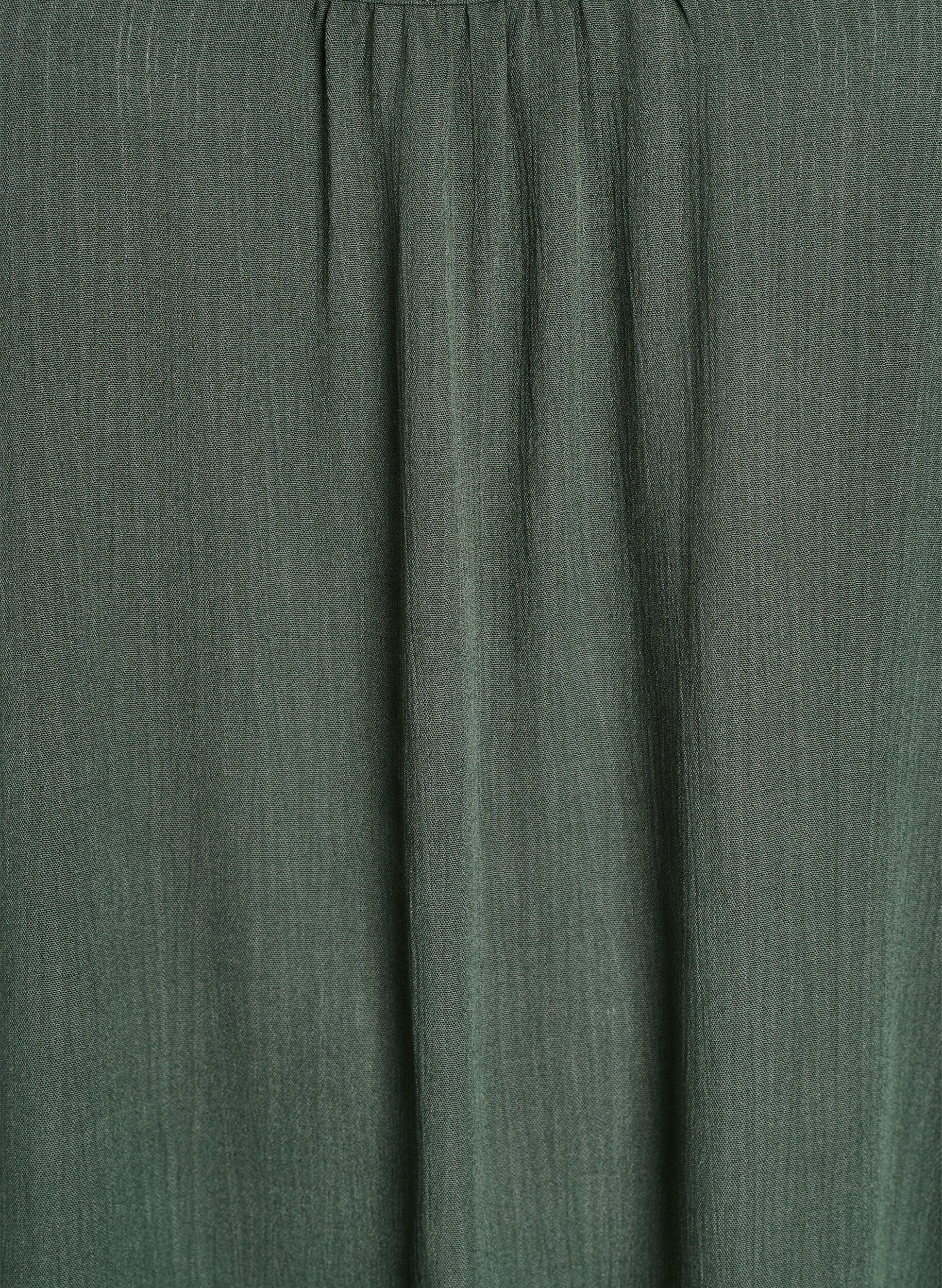 Zizzi Robe en viscose &agrave; n&oelig;uds de couleur unie, Vert, Packshot image number 2