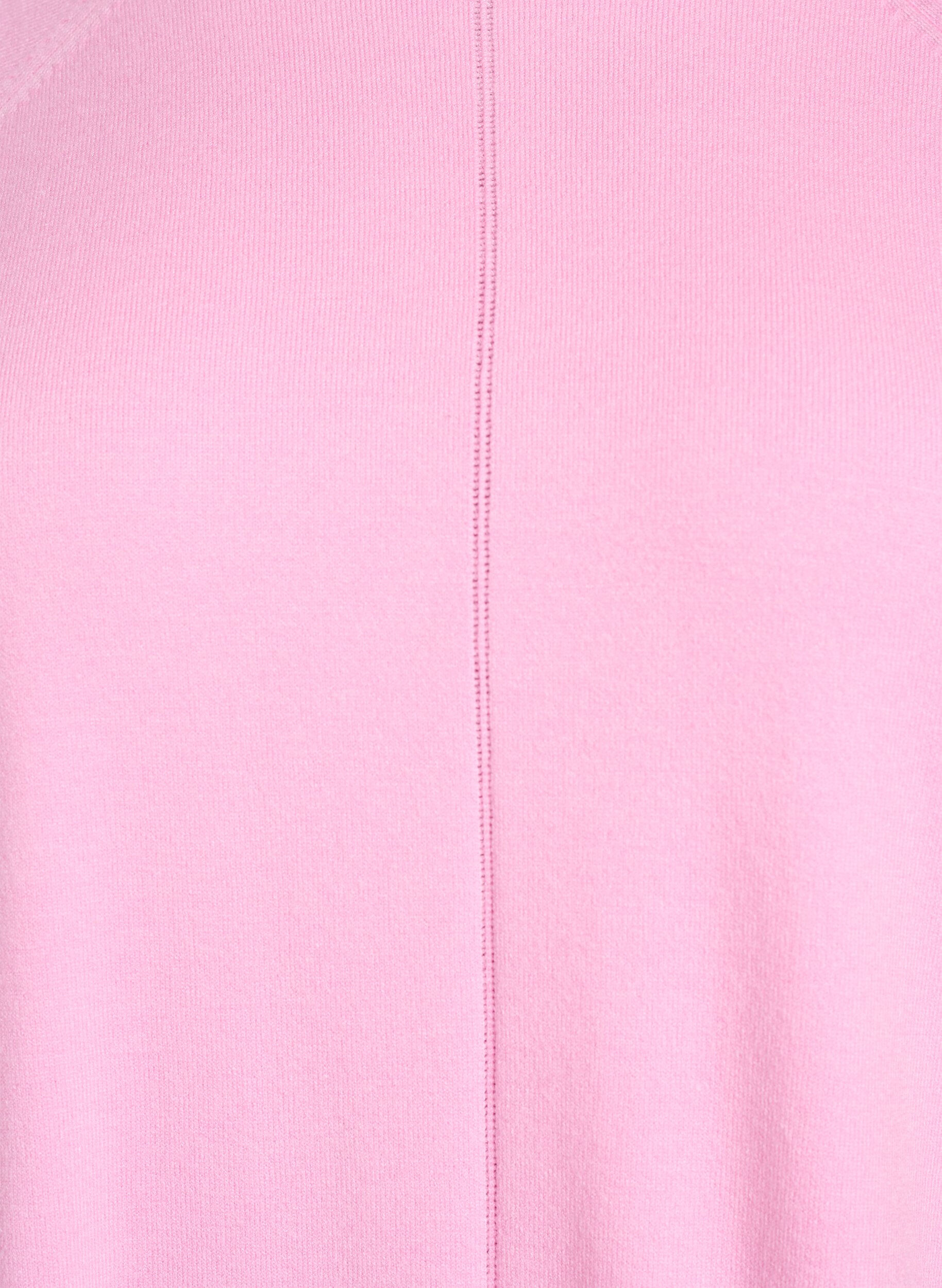 ZizziBlouse en maille &agrave; col rond et motif tricot&eacute;, Rose, Packshot image number 2