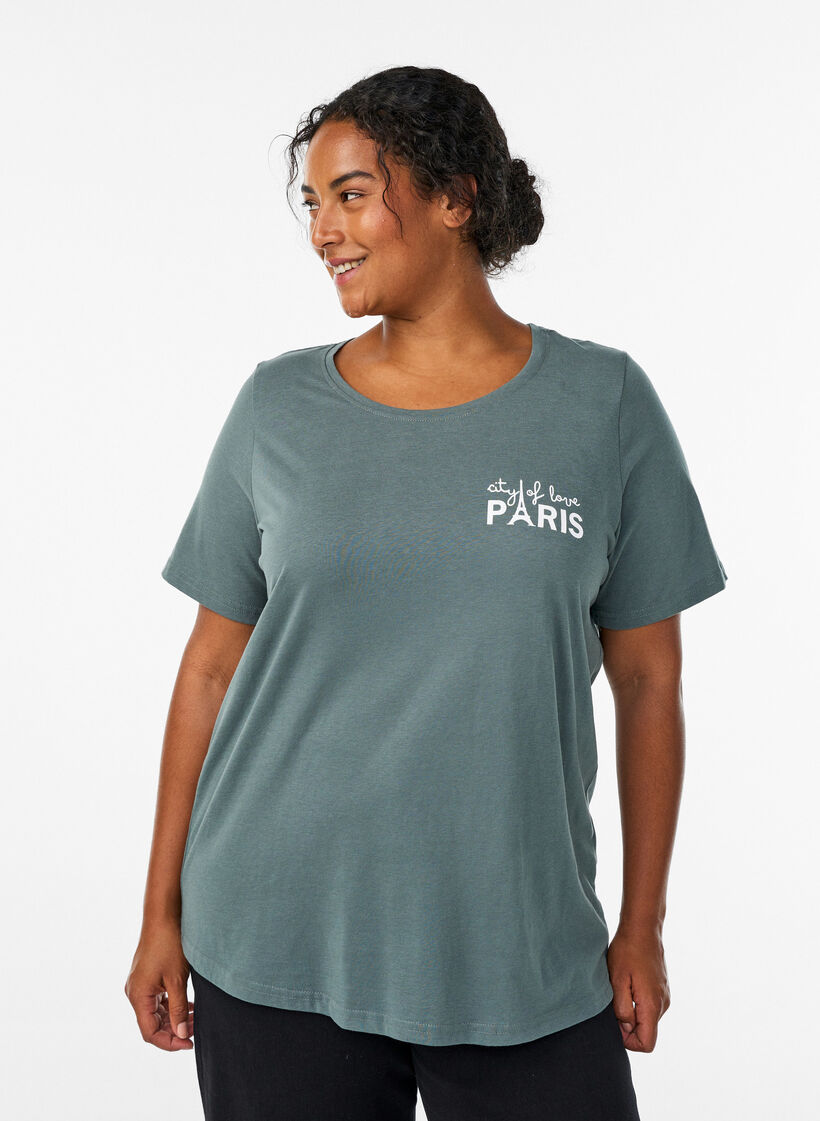 T-shirt imprim&eacute;, Vert, Model image number 0