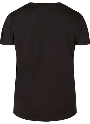 T-shirt en coton à manches courtes , Black, Packshot image number 1