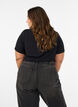 T-shirt en viscose avec strass, Noir, Model image number 2