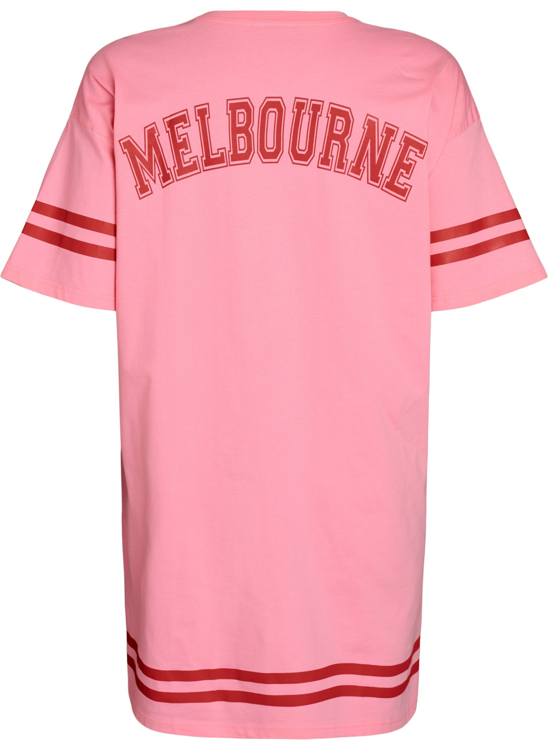 Zizzi Robe T-shirt courte avec d&eacute;tails sportifs, Rose, Packshot image number 1