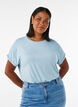 T-shirt en viscose &agrave; rayures paillet&eacute;es, Bleu Clair, Model image number 0