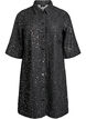 Robe en denim avec sequins et manches 3/4, Noir, Packshot image number 0