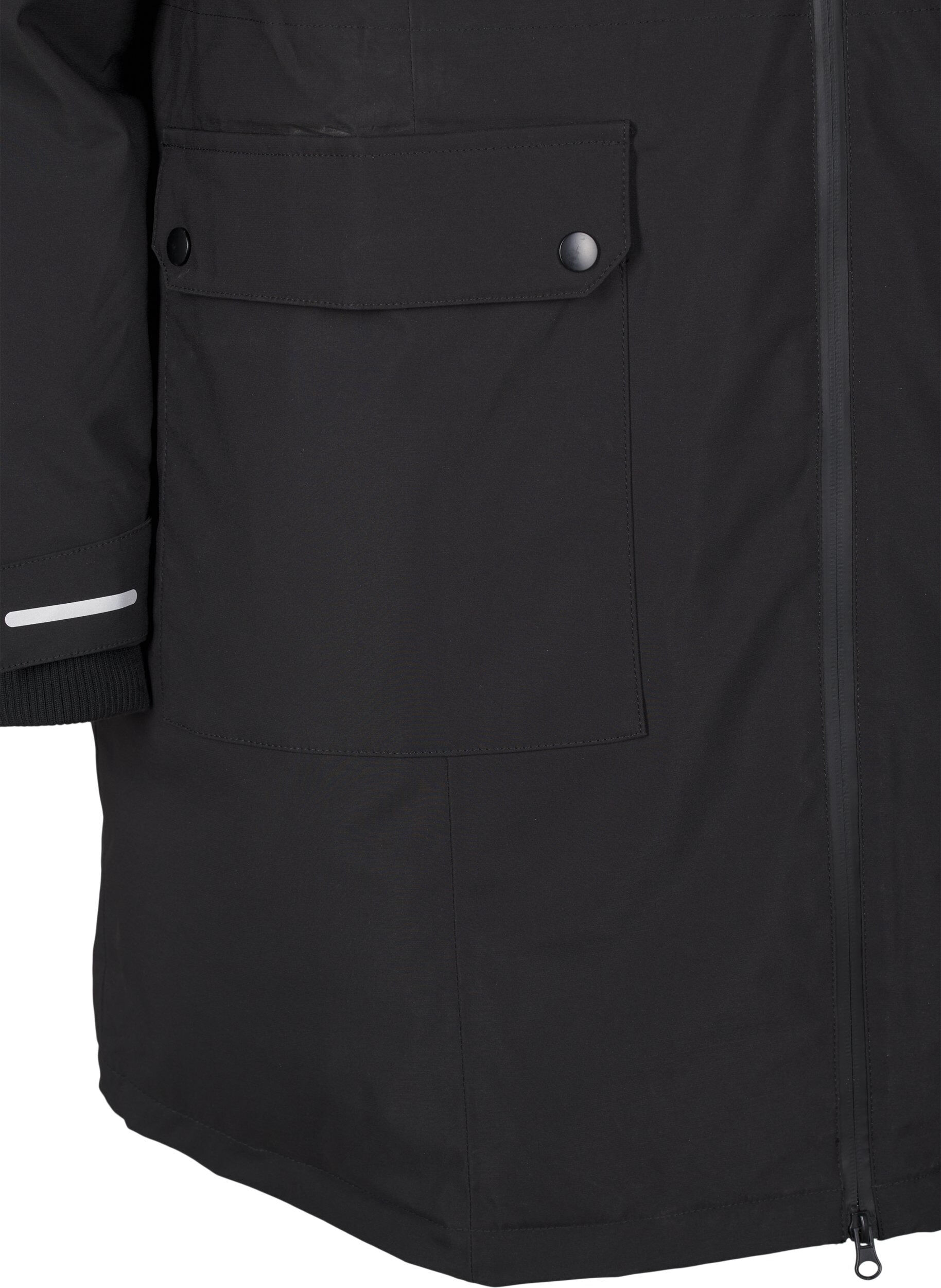 Zizzi Veste d'hiver pratique avec capuche et poches, Noir, Packshot image number 3