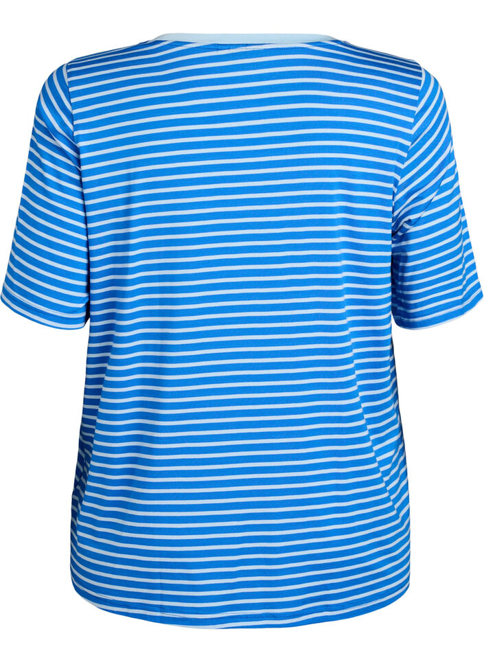 T-shirt en TENCEL&trade; Lyocell &agrave; rayures, Bleu, Packshot image number 1