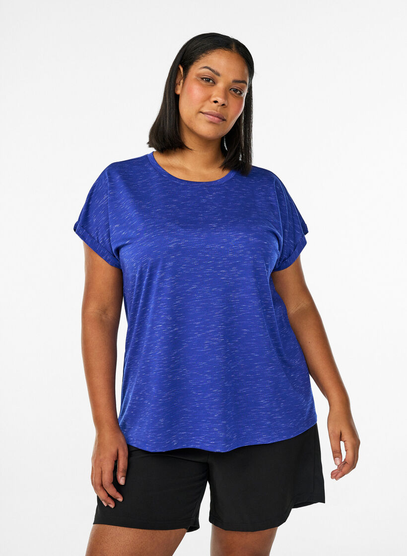 T-shirt d'entra&icirc;nement ample &agrave; manches courtes, Violet, Model image number 0