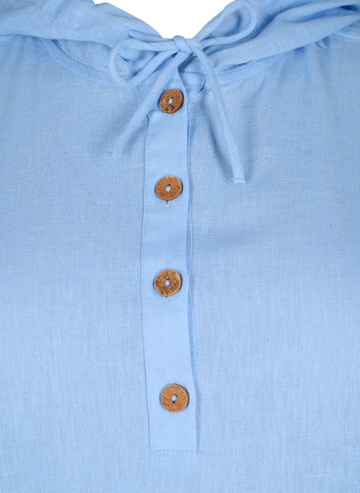 Tunique à capuche en coton et lin, Serenity, Packshot image number 2