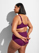 Culotte de bikini taille haute avec drap&eacute;, Violet, Model image number 1
