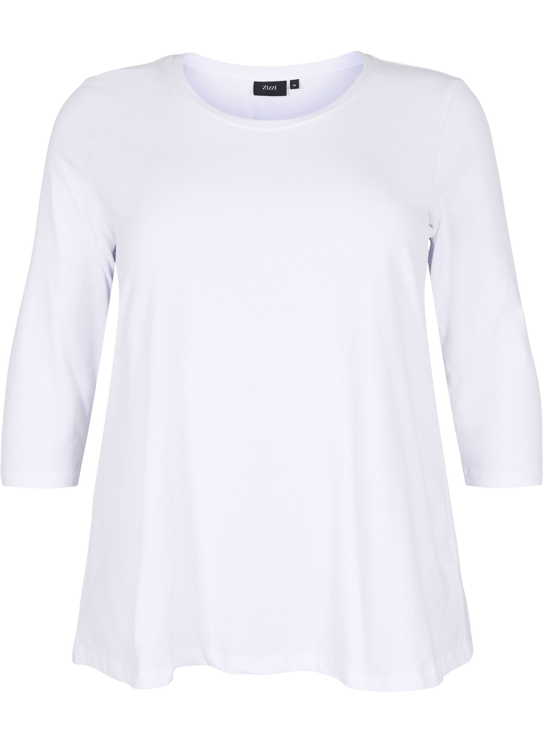 T-shirt en coton de base &agrave; manches 3/4