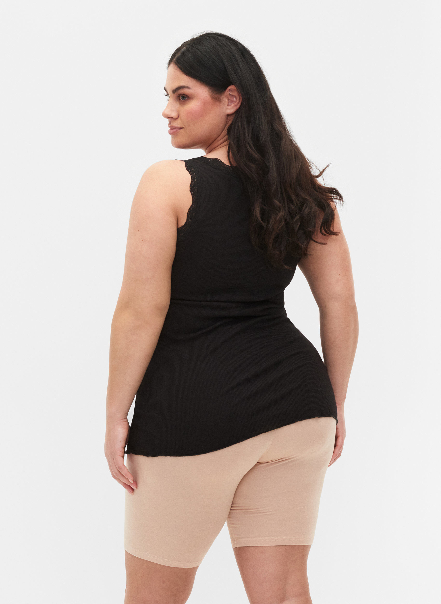 Zizzi Short cycliste en viscose (lot de 2), Beige, Model image number 2