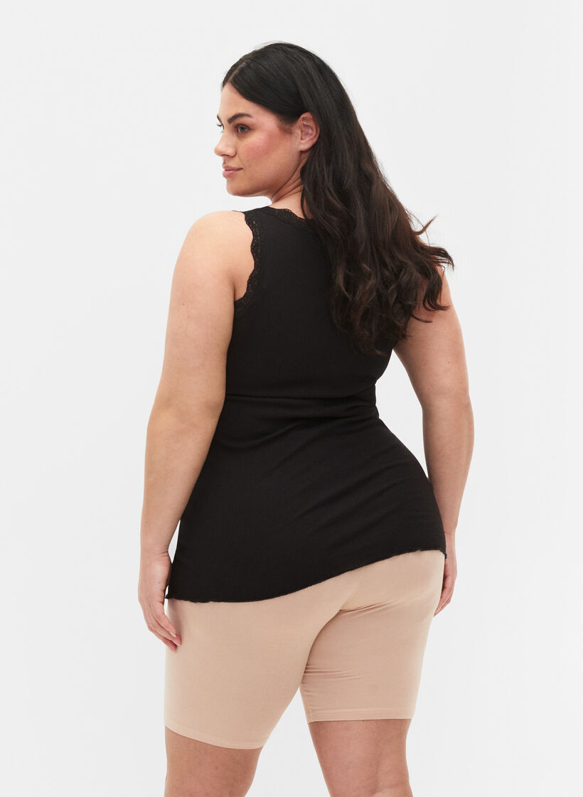 Short cycliste en viscose (lot de 2), Beige, Model image number 2