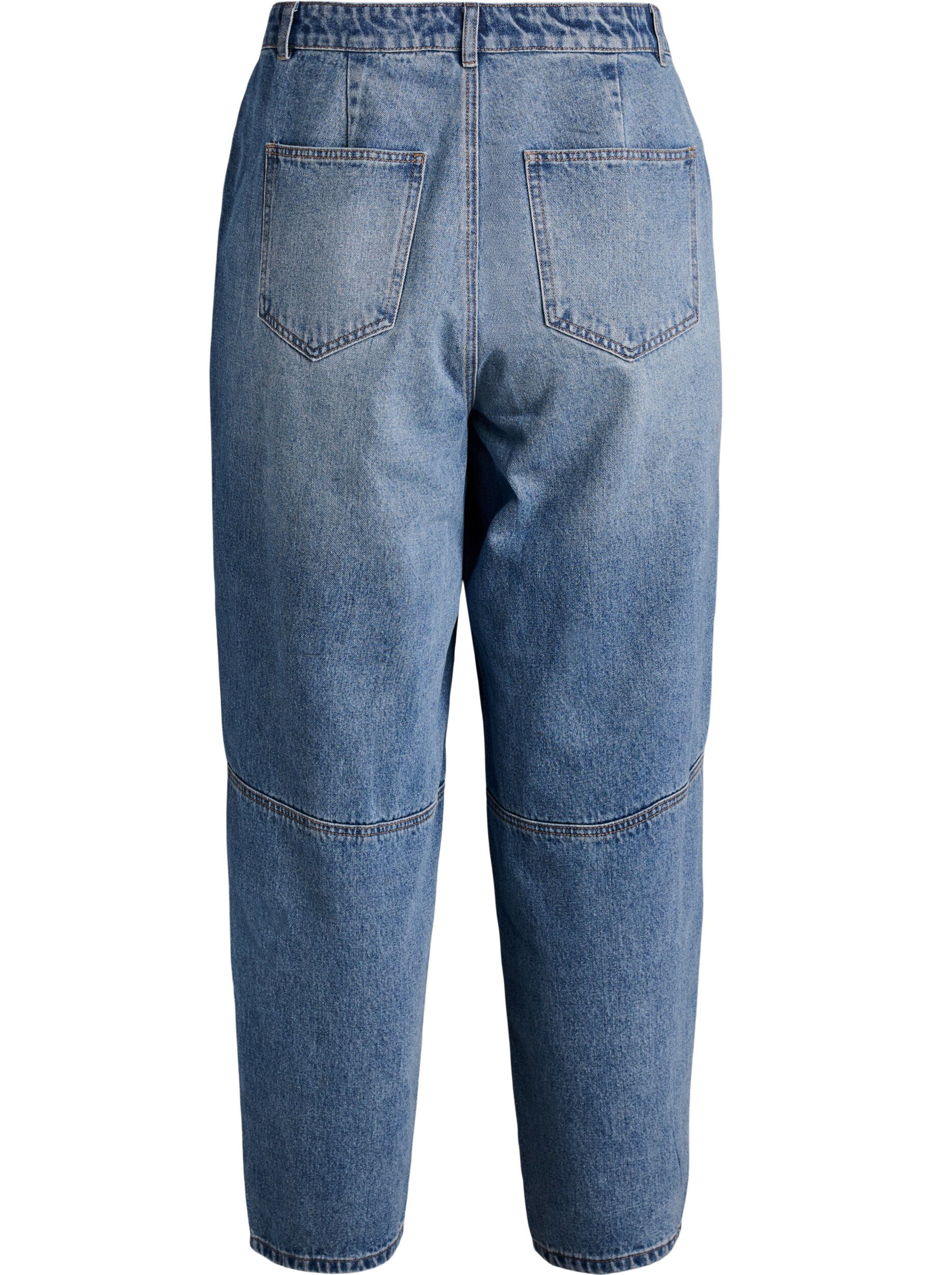 Zizzi Jean barrel taille haute, Bleu, Packshot image number 1