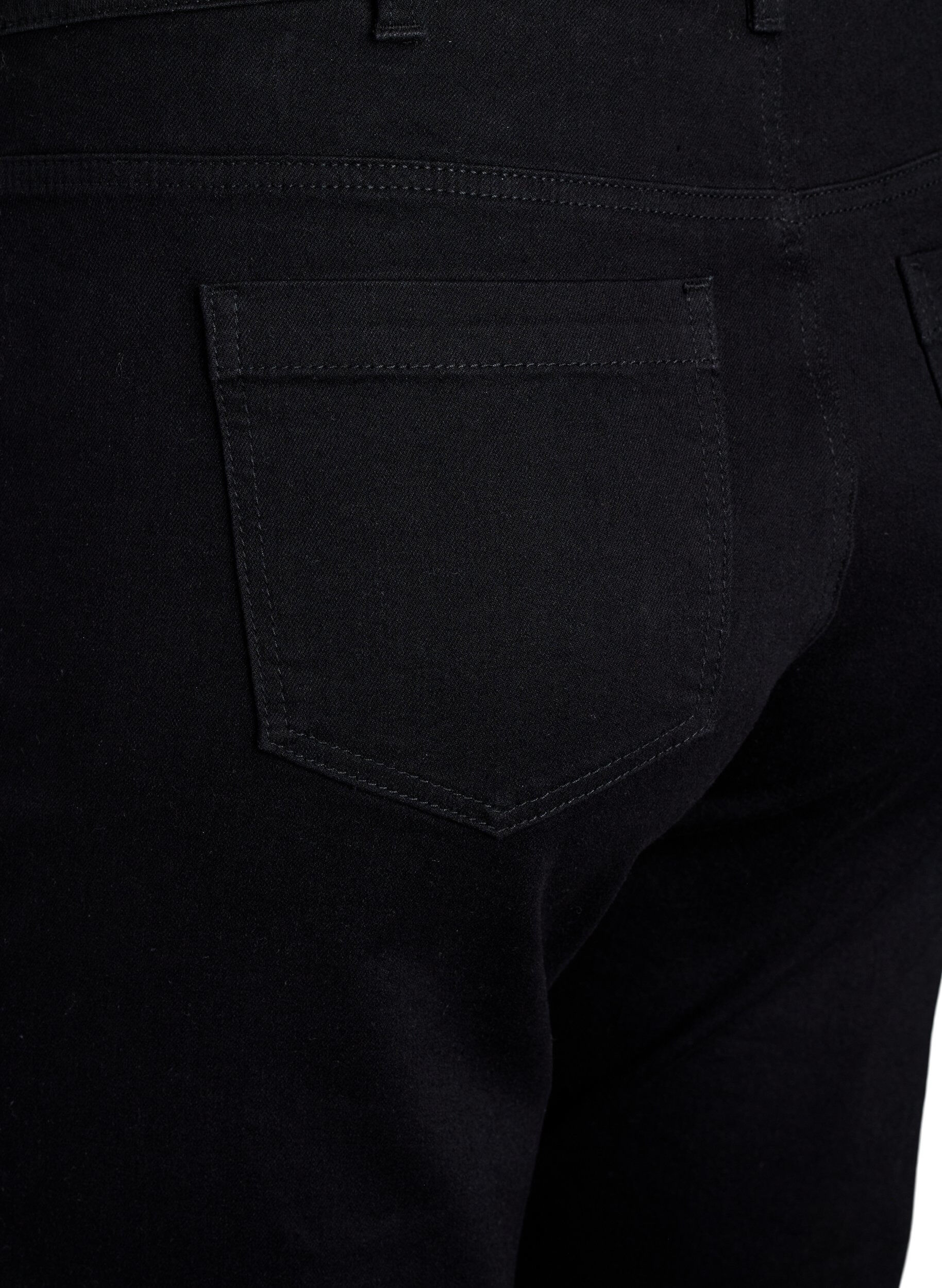 Zizzi Culotte Emily en denim slim fit, Noir, Packshot image number 3