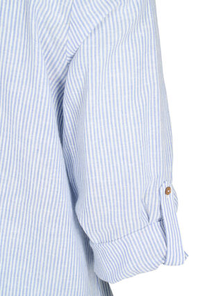 Robe avec col en V et col., Blue Stripe, Packshot image number 3
