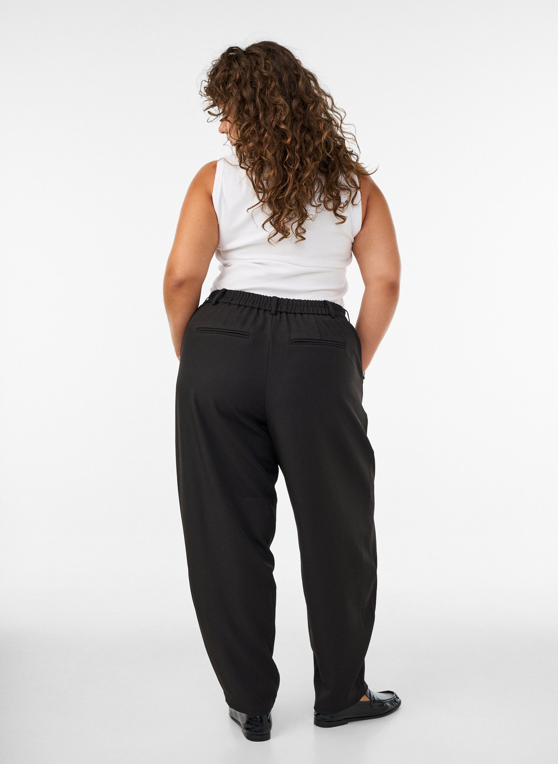 ZizziPantalon barrel taille haute, Noir, Model image number 2
