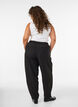 Pantalon barrel taille haute, Noir, Model image number 2
