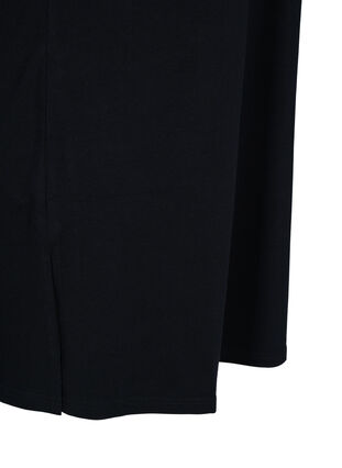 T-shirt long en coton avec poche poitrine et rivets, Black, Packshot image number 3