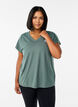 T-shirt de sport ample avec col en v, Vert clair, Model image number 0