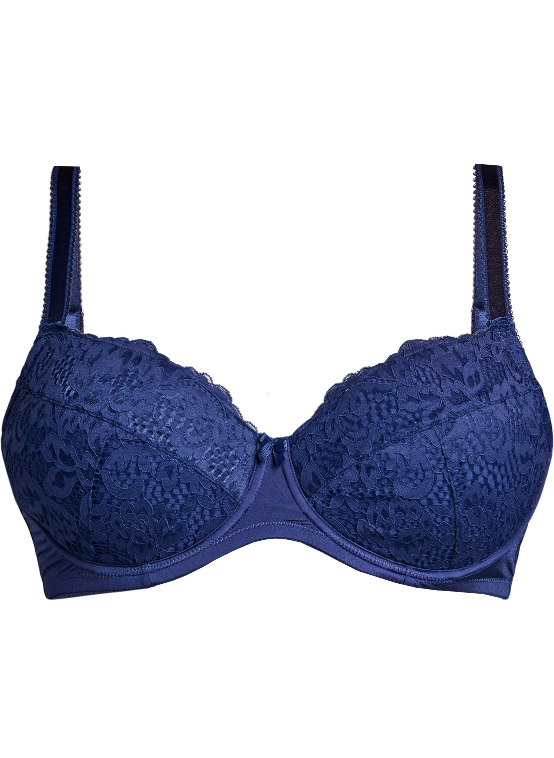 Soutien-gorge rembourr&eacute; en microfibre avec dentelle