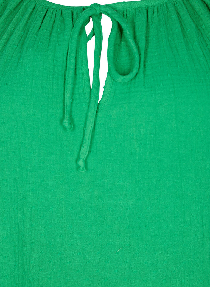 Blouse en coton à manches mi-longues, Bright Green, Packshot image number 2