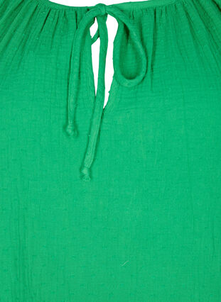 Blouse en coton à manches mi-longues, Bright Green, Packshot image number 2